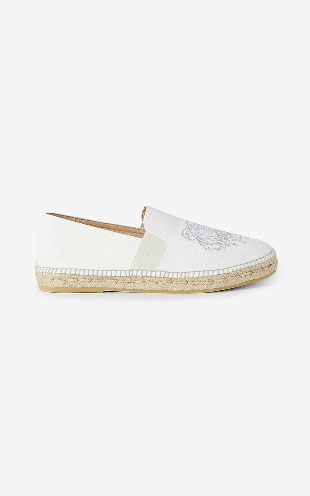 Kenzo Tiger elasticated Kanvas Espadril Bayan Beyaz | 9176-BNUGT